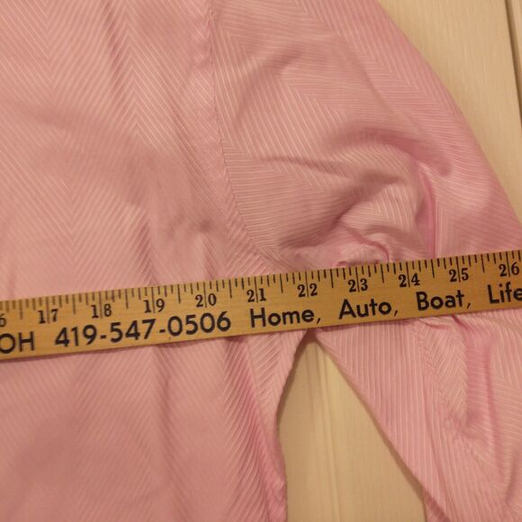 Bugatchi Uomu dress shirt  mens L Large 16 34/35 pink stripe long sleeve button - Picture 4 of 9